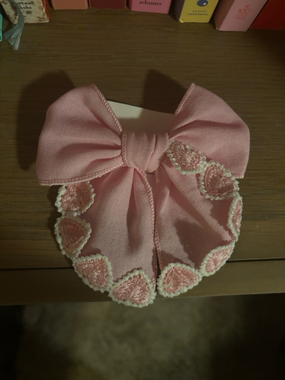 Pink Heart Hair Bow - Picture 2 of 3
